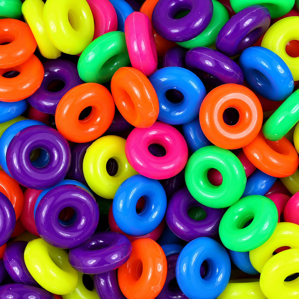 Ring Beads - Neon (1/2 lb)