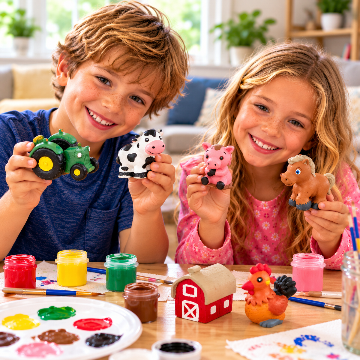 Plaster Figurines - Farm (12 Pack)