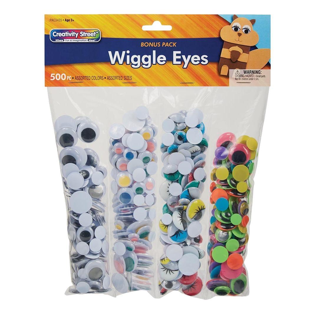 Assorted Colors and Sizes Googly Eyes (500 Pack) - EconoCrafts