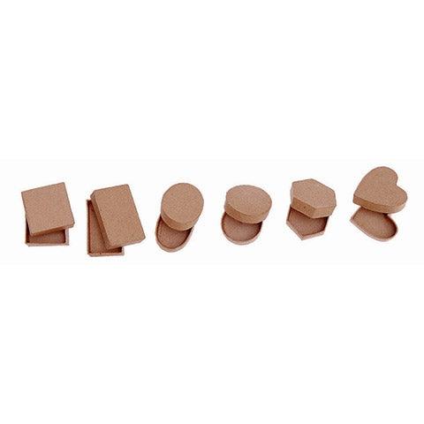 Assorted Paper Mache Little Boxes (24 Pack) - EconoCrafts
