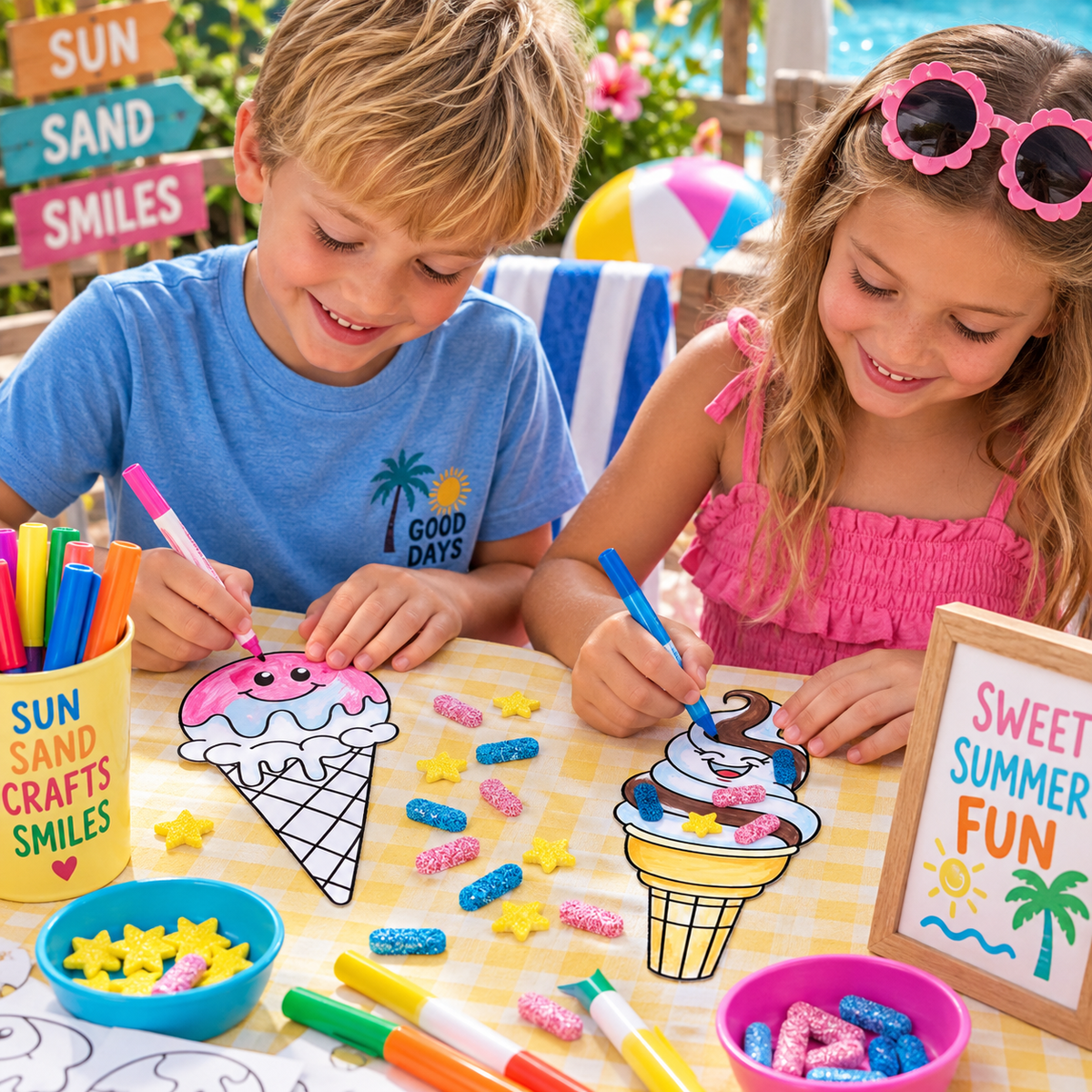 Color Your Own Ice Cream Cones Craft Kit (12 Pack)