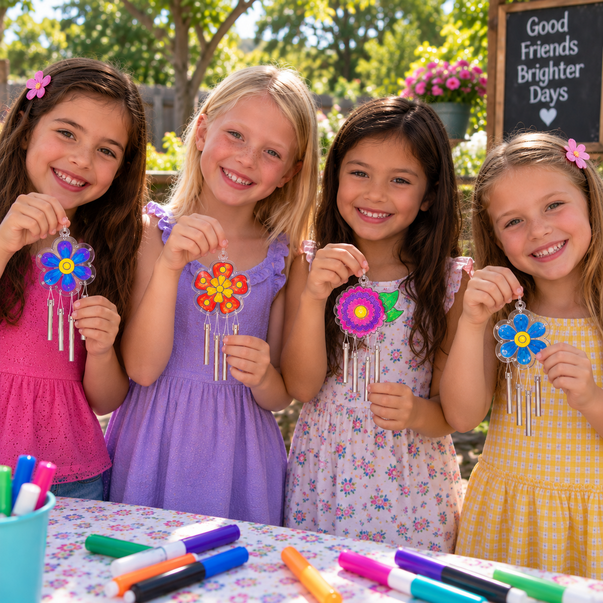 Flower Suncatcher Wind Chimes (12 Pack)