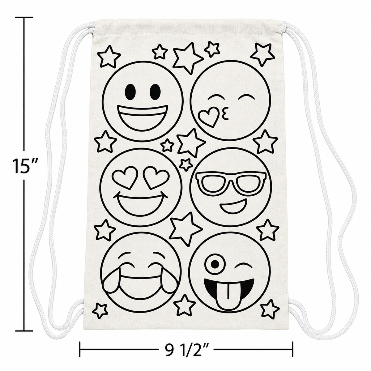 CYO Emoji Drawstring Bags (12 Pack)