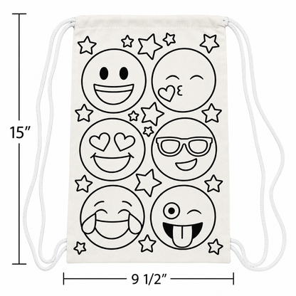 CYO Emoji Drawstring Bags (12 Pack)