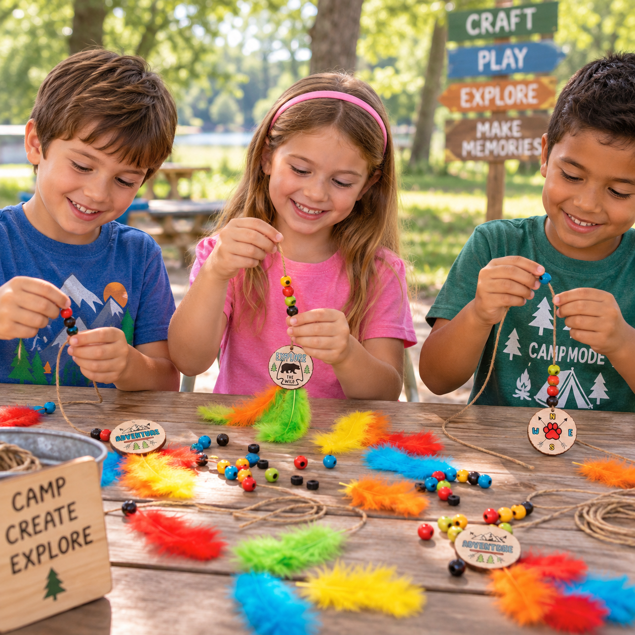 Feather Necklace Craft Kit (12 Pack)