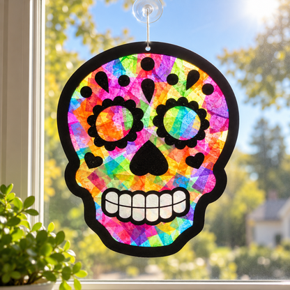 Sugar Skull Tissue Paper Sign Craft Kit (12 Pack)