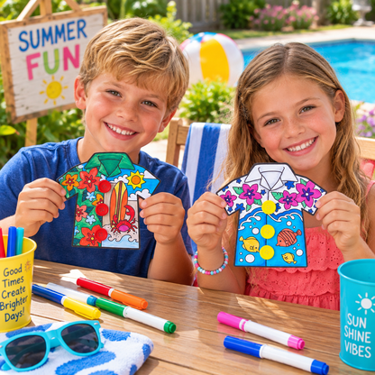 Color Your Own Hawaiian Shirts with Buttons Craft Kit (12 Pack)