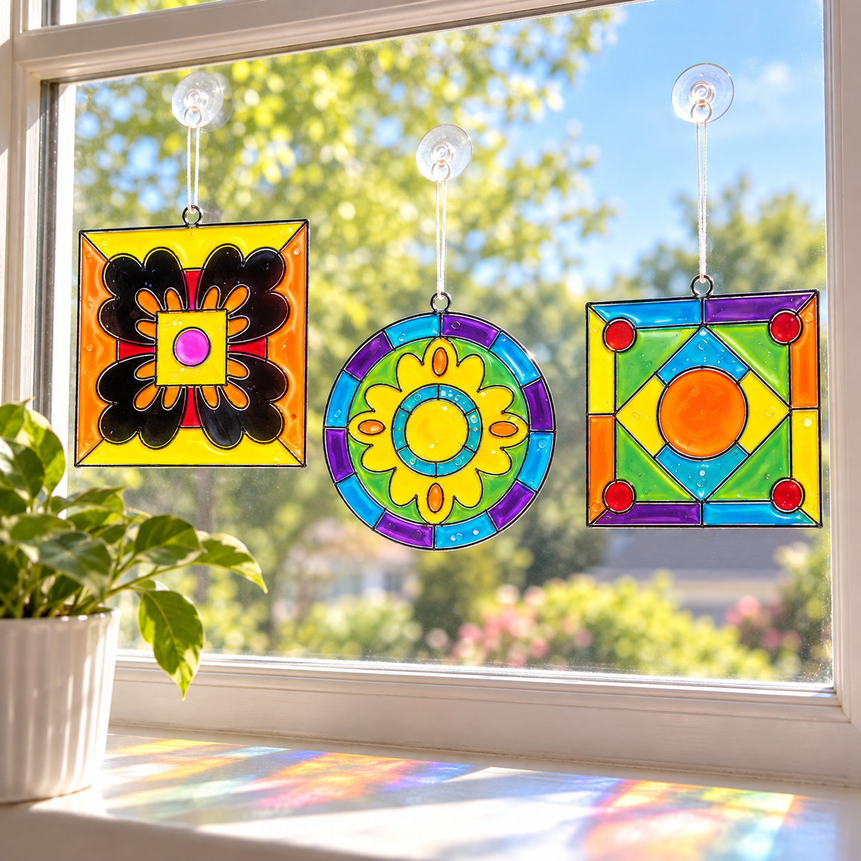 Stained Glass Suncatchers (12 Pack)