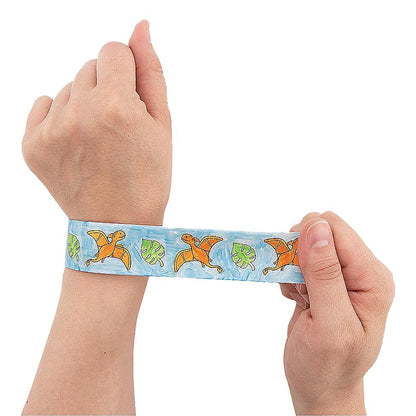 Color Your Own Dinosaur Slap Bracelets (48 Pack)