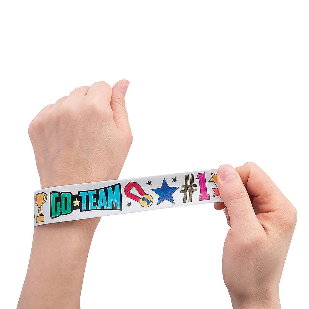 Color Your Own Sports Slap Bracelets (48 Pack)