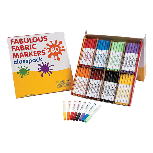Fabric Markers - 8 Colors (80 Pack)