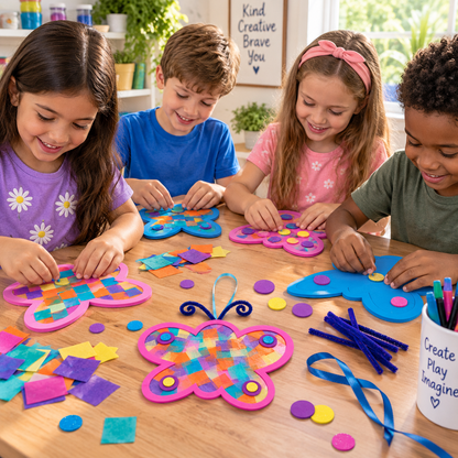 Tissue Paper Butterflies Craft Kit (12 Pack)