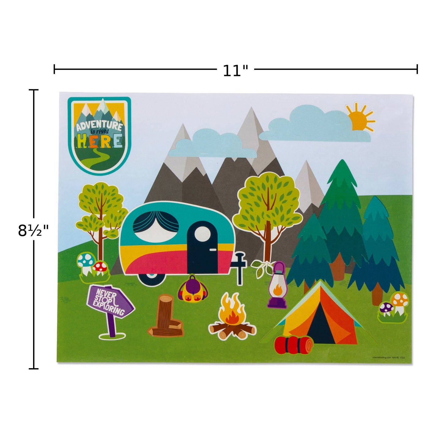 Outdoor Camp Adventure Sticker Scenes (12 Pack)
