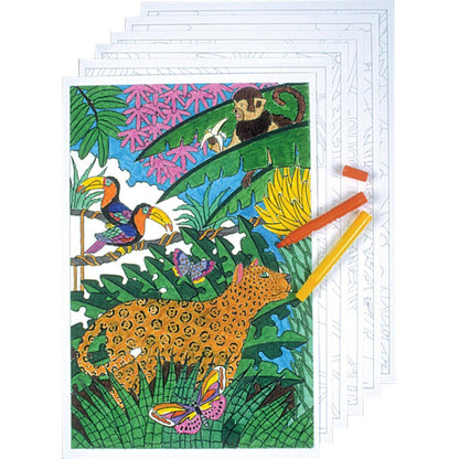 Color Your Own Jungle Pictures (24 Pack) - EconoCrafts