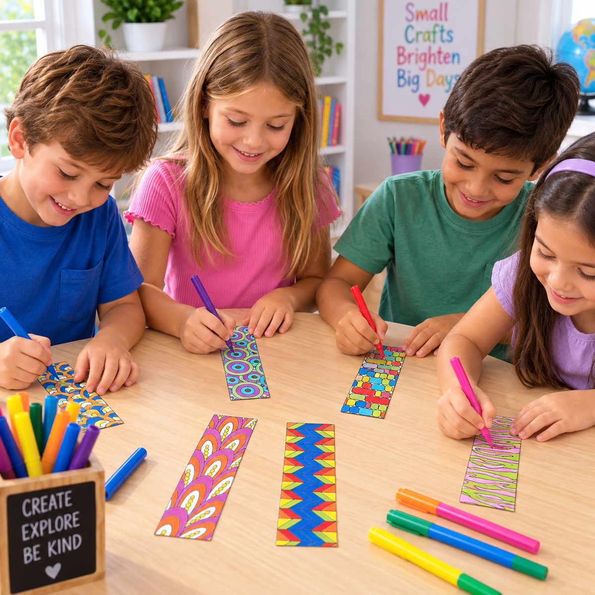 Color Your Own Cool Doodle Bookmarks (12 Pack)