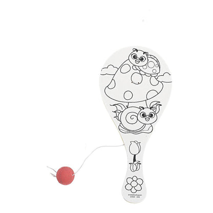 Color Your Own Wood Spring Paddleball Games (12 Pack)