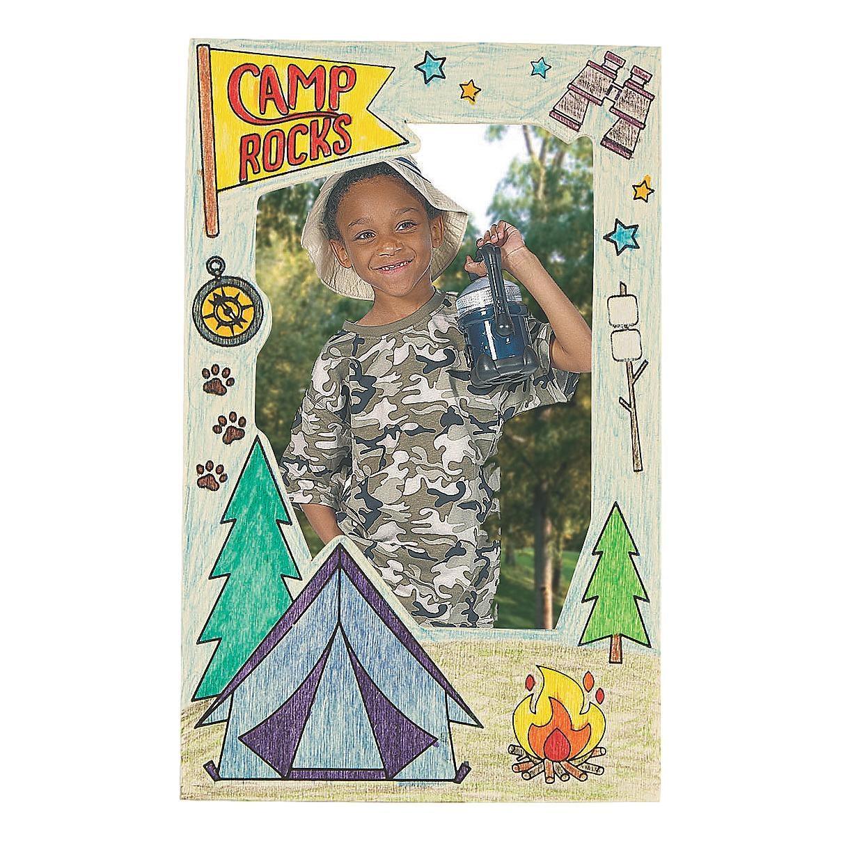 Color Your Own Camp Picture Frame Magnets (12 Pack) - EconoCrafts