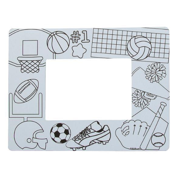 Color Your Own Sports Picture Frames (12 Pack) - EconoCrafts