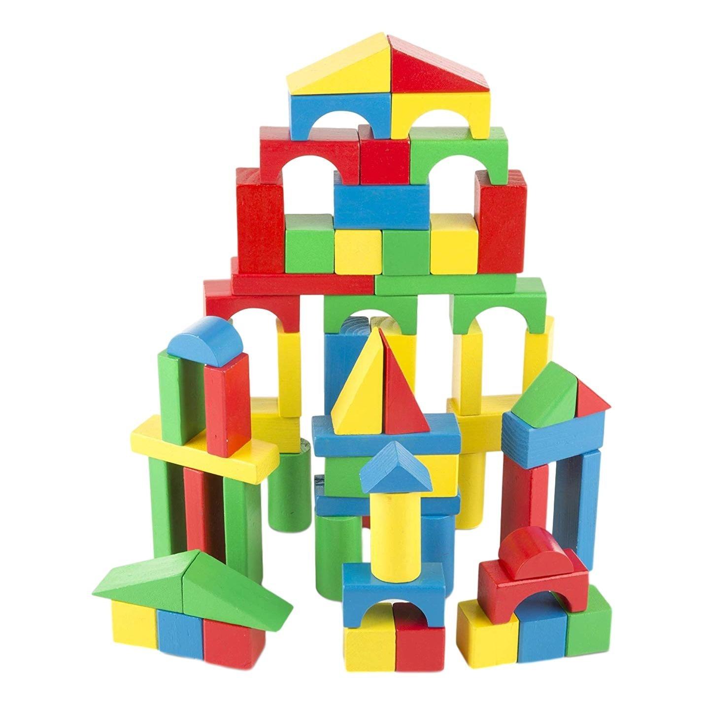 Colorful Wooden Blocks (200 Pack) - EconoCrafts
