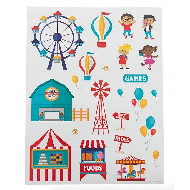 County Fair Carnival Sticker Scenes (12 Pack) - EconoCrafts