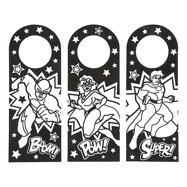 CYO Superhero Doorknob Hangers (12 Pack) - EconoCrafts