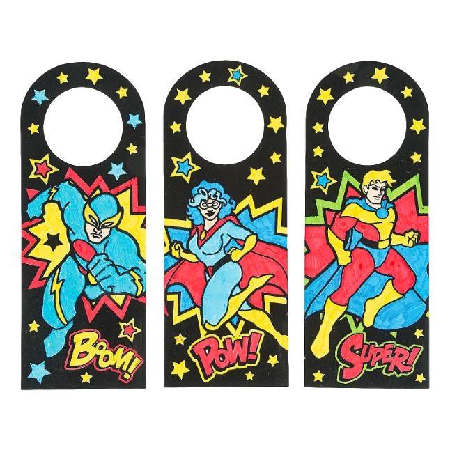 CYO Superhero Doorknob Hangers (12 Pack) - EconoCrafts