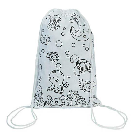 CYO Under the Sea Drawstring Bags (12 Pack) - EconoCrafts