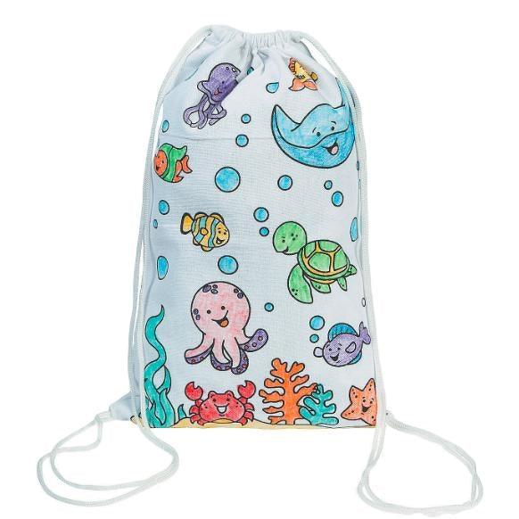 CYO Under the Sea Drawstring Bags (12 Pack) - EconoCrafts