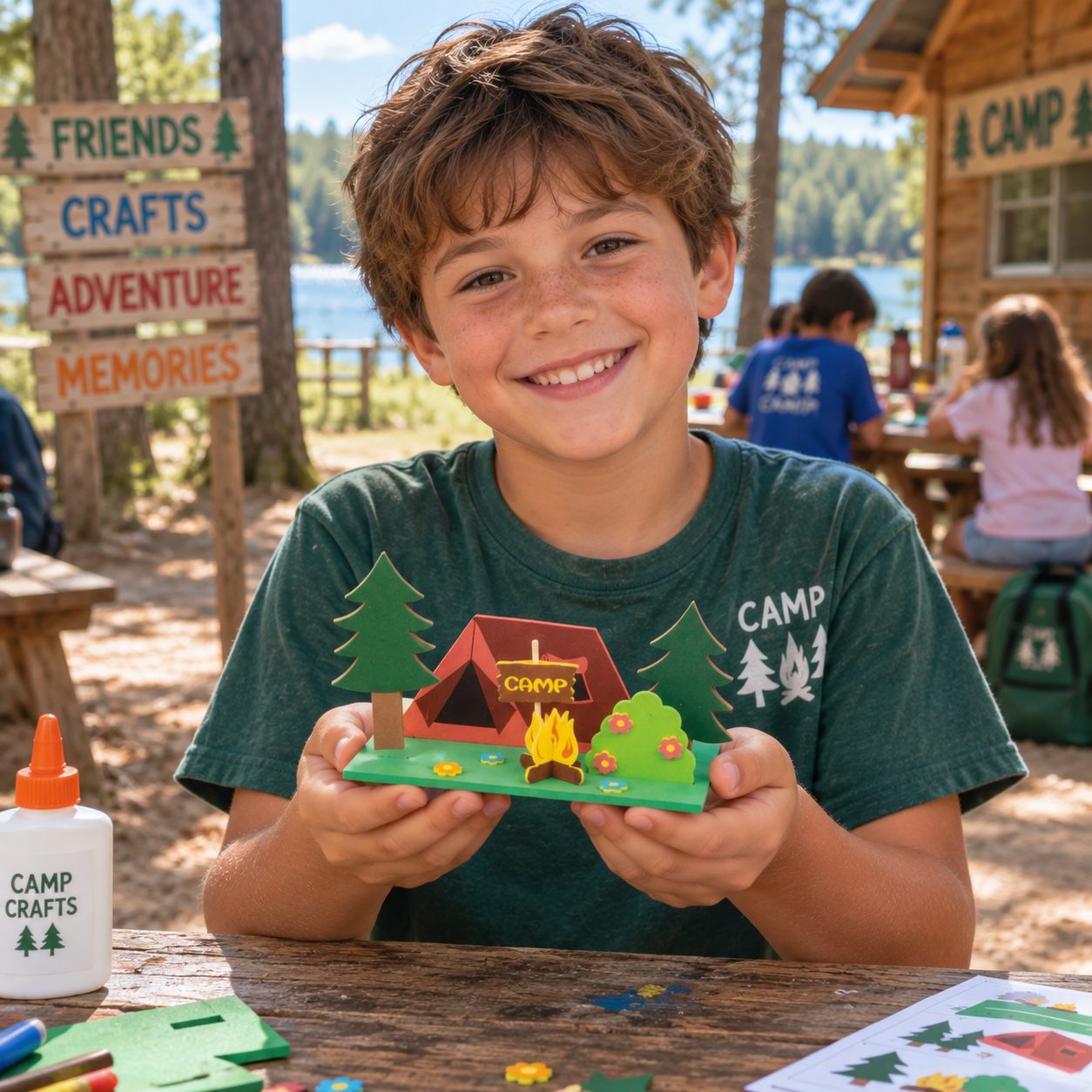 DIY 3D Foam Camp Scenes Craft Kit (12 Pack)