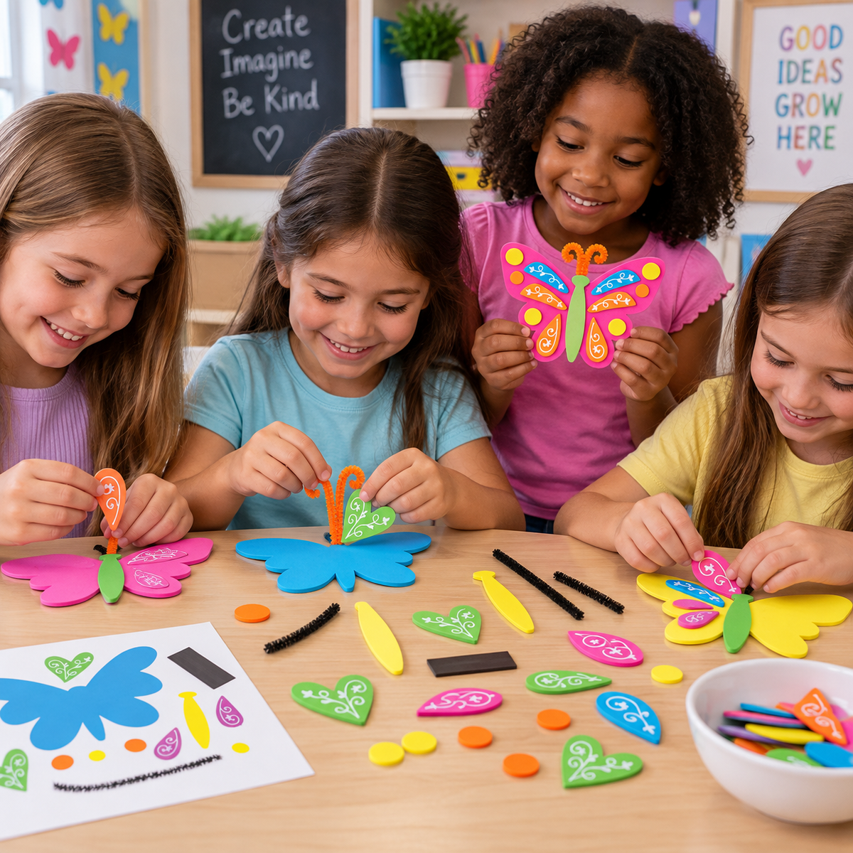 Foam Butterfly Magnet Craft (12 Pack)