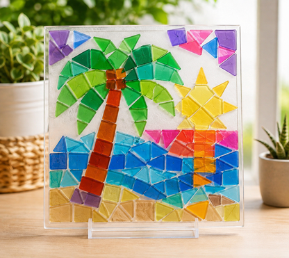 Transparent Plastic Geometric Mosaic Pieces (8 oz)