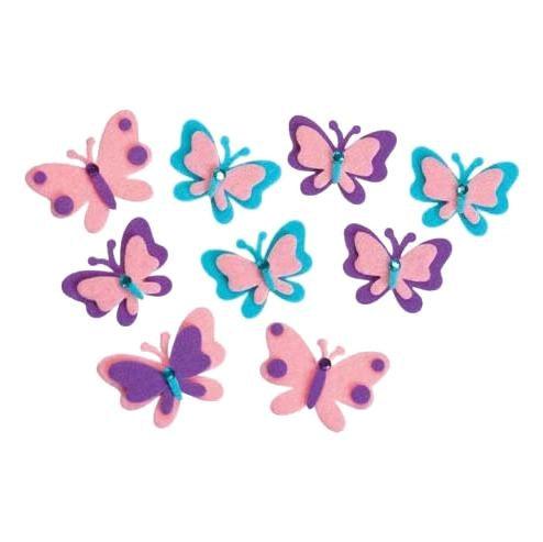 Felt Butterfly Stickers With Gems (20 Pack) - EconoCrafts
