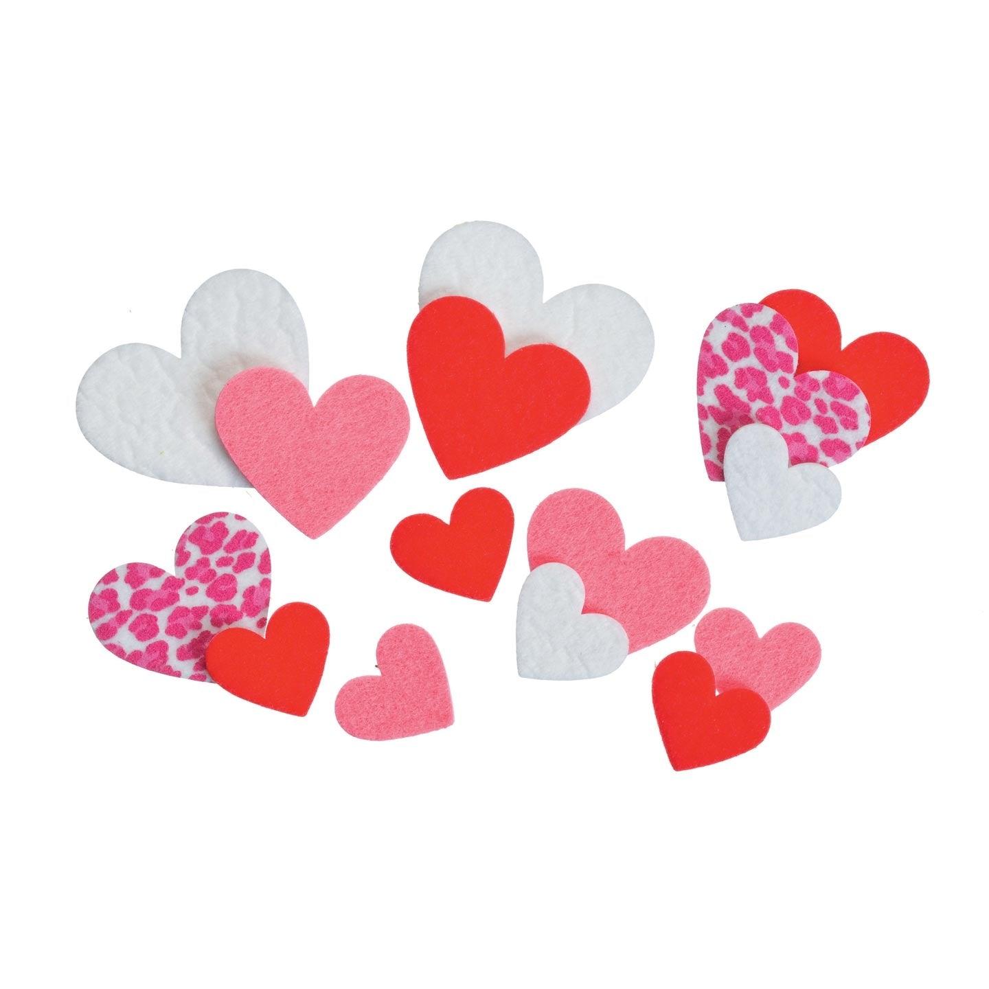 Felt Heart Stickers (60 Pack) - EconoCrafts