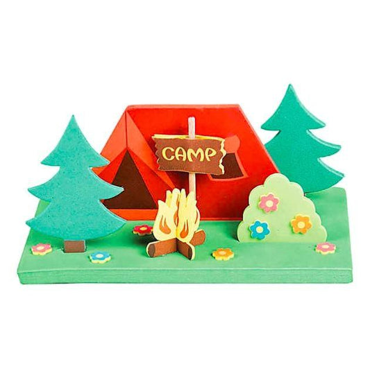 DIY 3D Foam Camp Scenes Craft Kit (12 Pack) - EconoCrafts