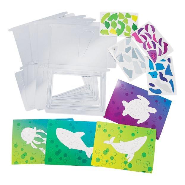 DIY Under the Sea Mosaic Sticker Scenes (12 Pack) - EconoCrafts