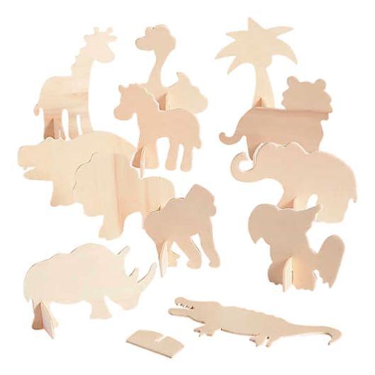 DIY Wooden Safari Animal Stand-Ups (12 Pack) - EconoCrafts