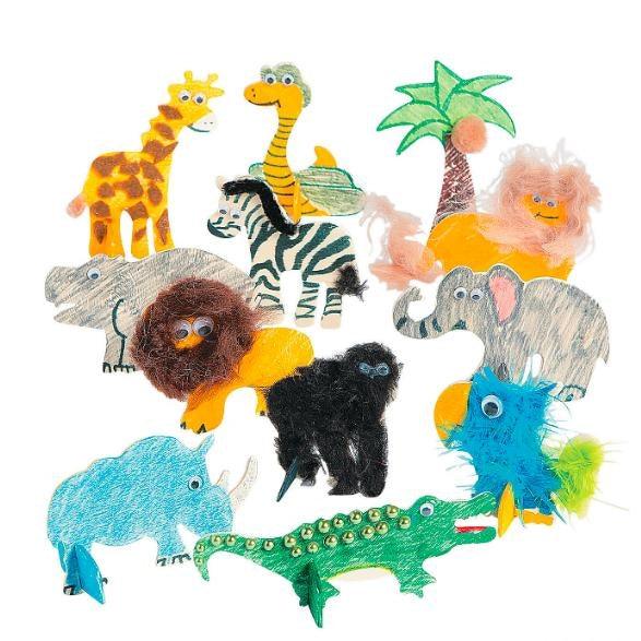 DIY Wooden Safari Animal Stand-Ups (12 Pack) - EconoCrafts