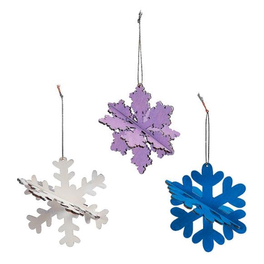 DIY 3D Wooden Snowflake Ornaments