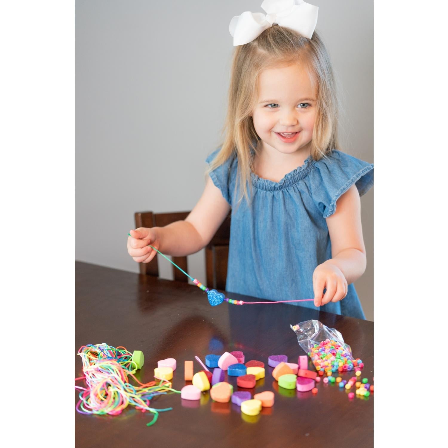 DIY Foam Heart Beaded Necklaces