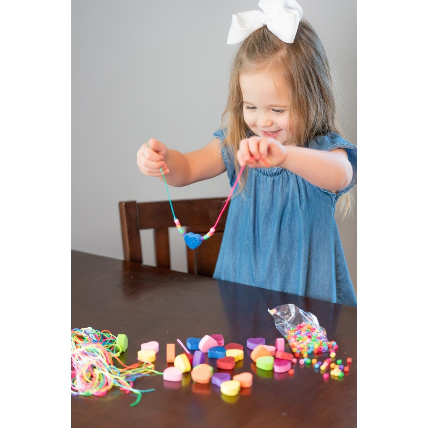 DIY Foam Heart Beaded Necklaces