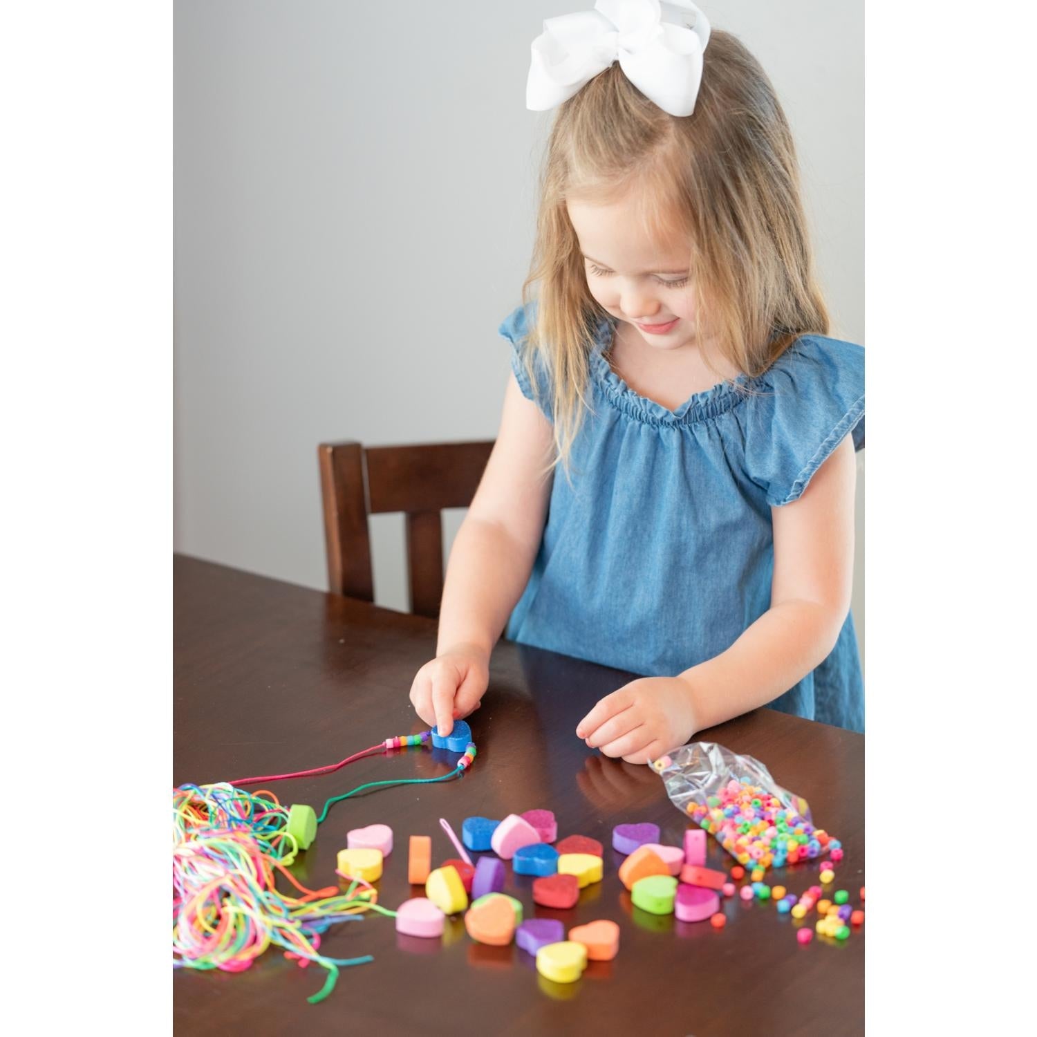 DIY Foam Heart Beaded Necklaces