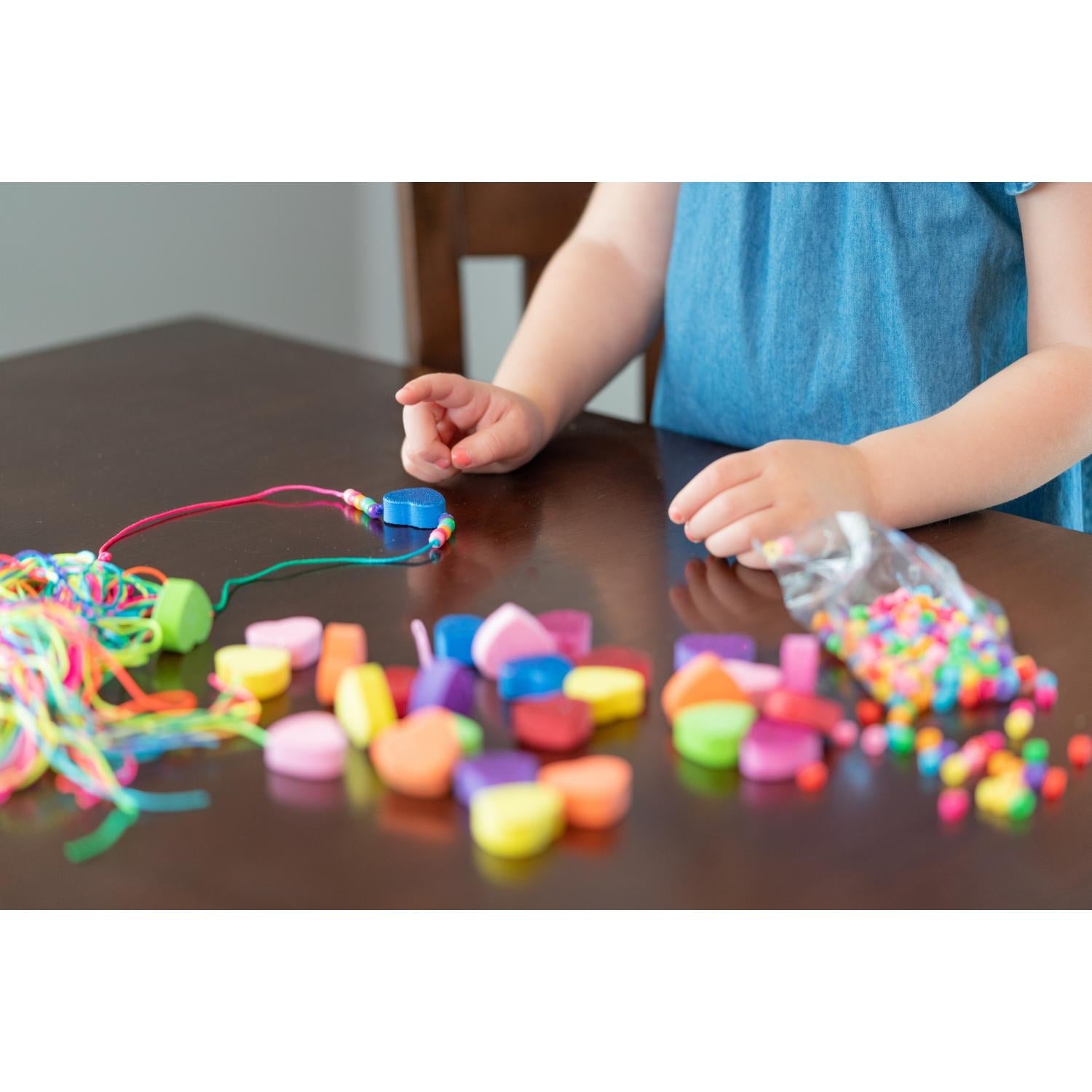 DIY Foam Heart Beaded Necklaces