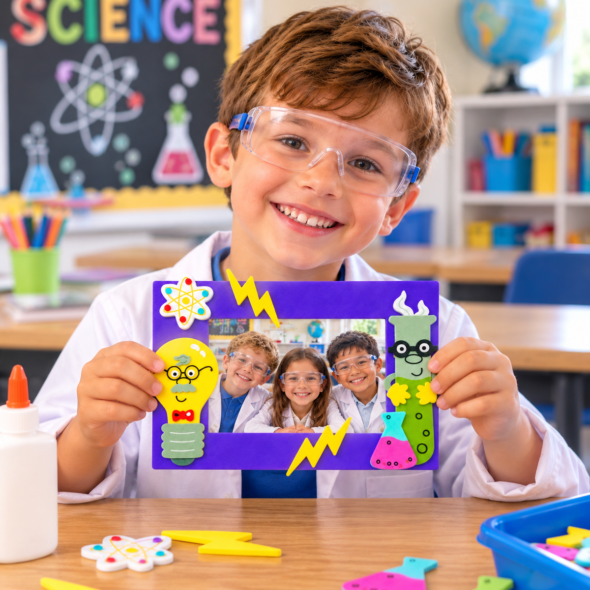 DIY Foam Science Picture Frame Magnet Craft (12 Pack)