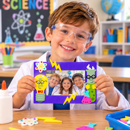 DIY Foam Science Picture Frame Magnet Craft (12 Pack)