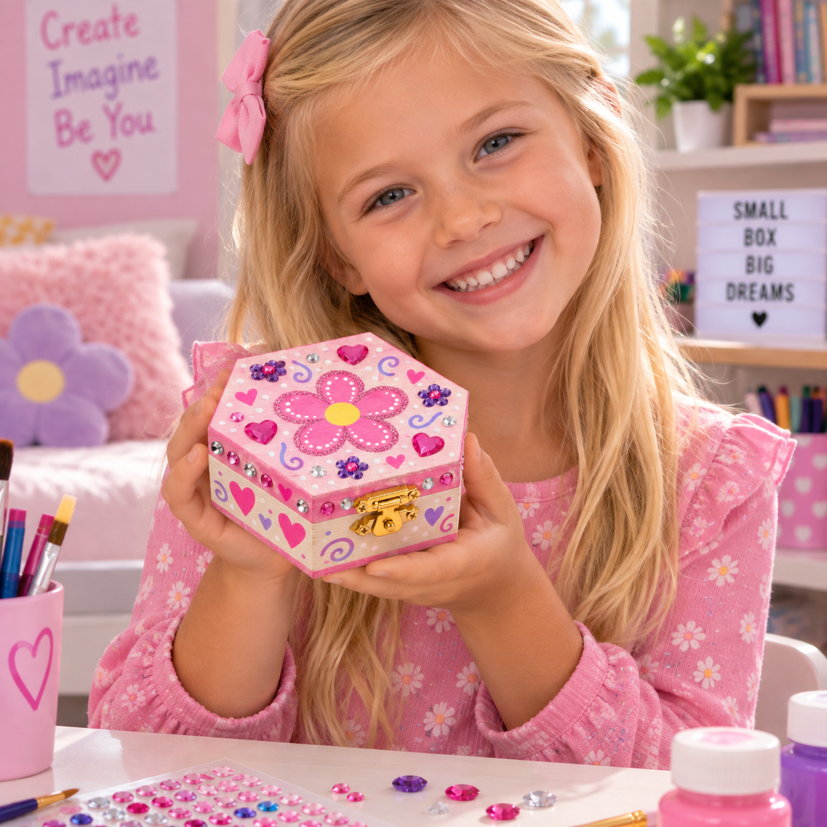 DIY Unfinished Wood Hexagon Boxes (12 Pack)