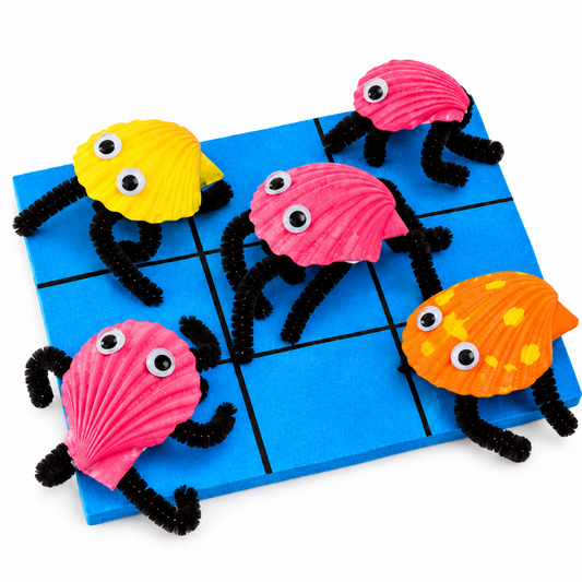 DIY Crab Seashell Tic-Tac-Toe (12 Pack)