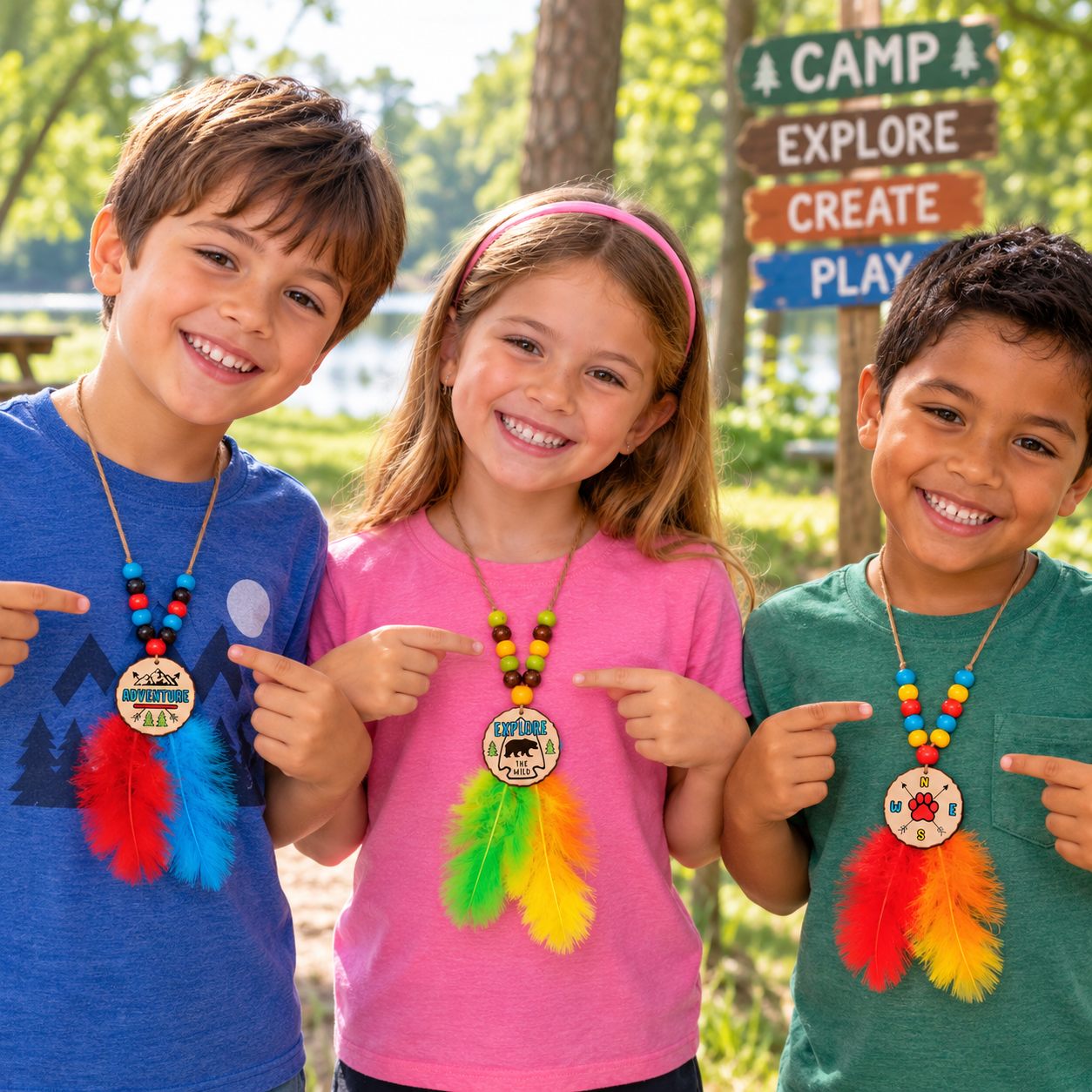 Feather Necklace Craft Kit (12 Pack)