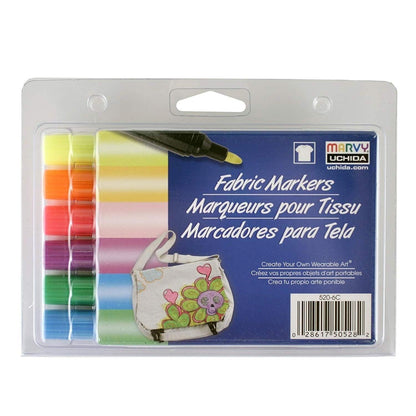 Fabric Markers - Broad Point - Fluorescent (Set of 6) - EconoCrafts