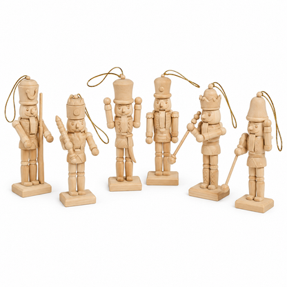 DIY Wooden Nutcracker Ornaments (Set of 6)