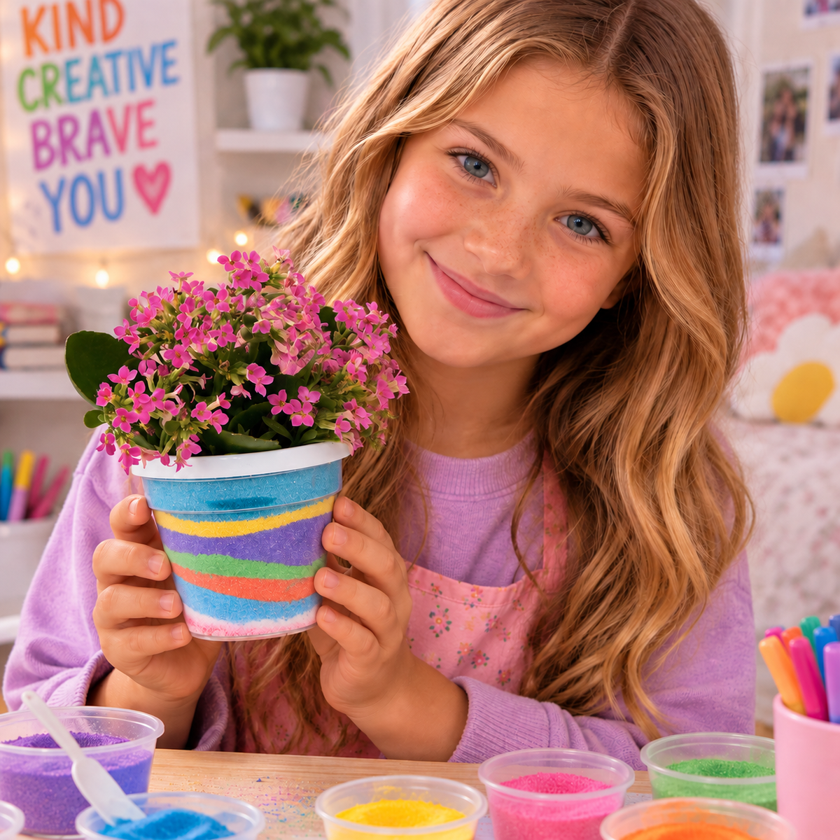 Sand Art Flower Pots (12 Pack)
